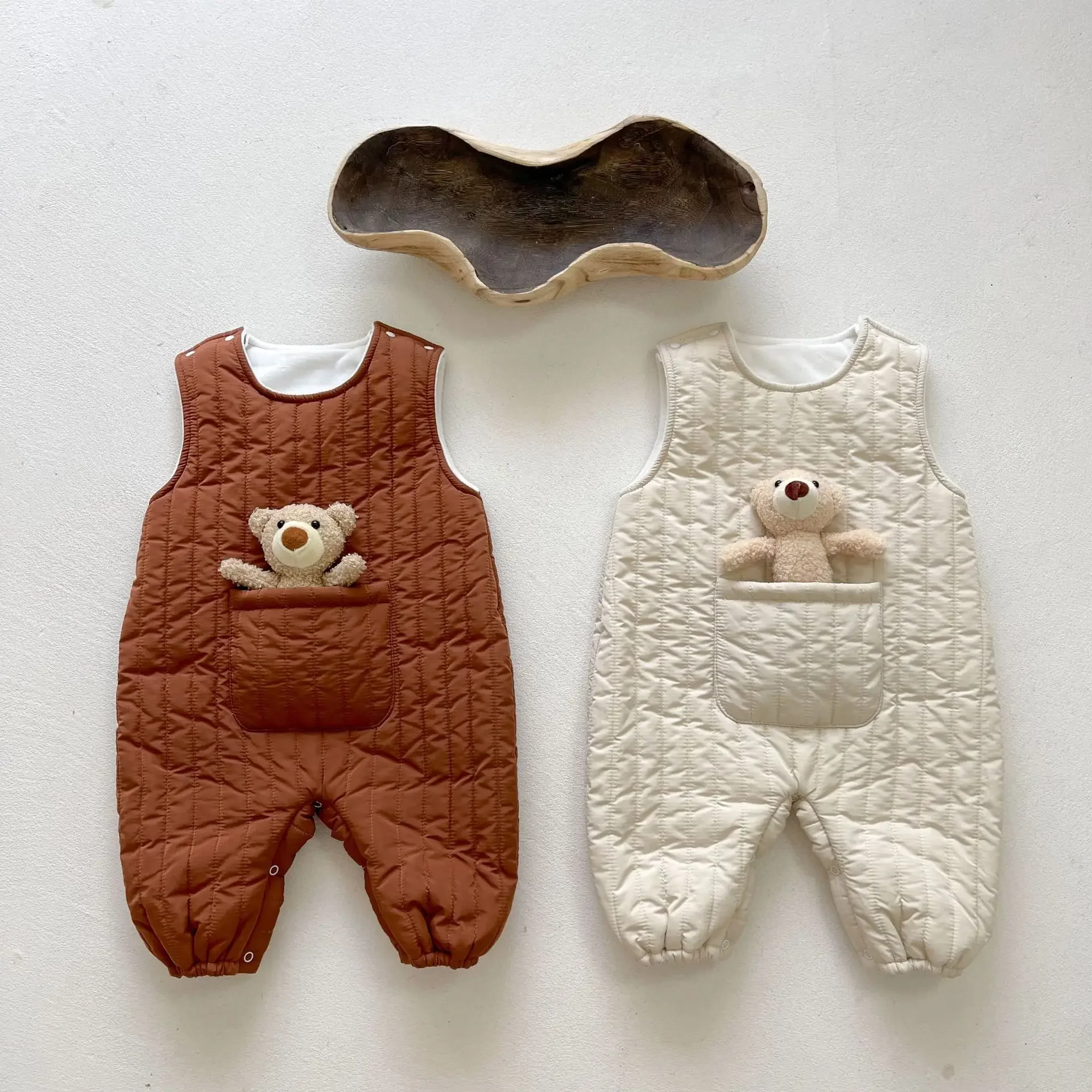 

Baby Romper with Cute Bear Nebworn Baby Winter Clothes Cotton Jacket Outdoor Infants Kids Jumpsuit Crawling Suit