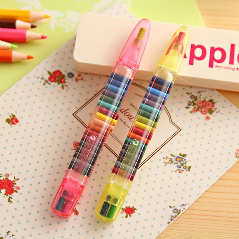 Children Colored Crayons Set 20 colors Painting Graffiti Pen Oil Pastel Kindergarten Art DIY Color Pencils Stationery gift oil pastels,colored crayons,color pencils