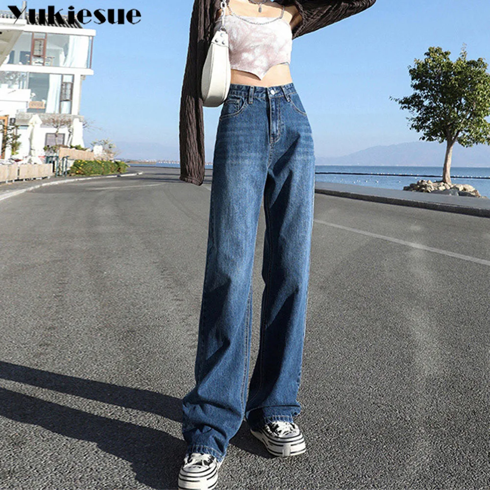 

vintage spring 2022 womens fashion high waist Women's Wide leg jeans baggy woman denim capris Pants jean mom jeans trousers