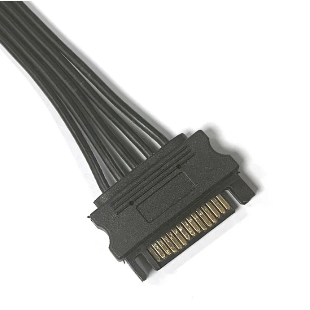 4 Pin Male to SATA 15 Pin Female Power Supply Cable 1 to 5 Cord Hard Drive IDE Molex to 5-Port 15Pin SATA Power Cable 30 inch