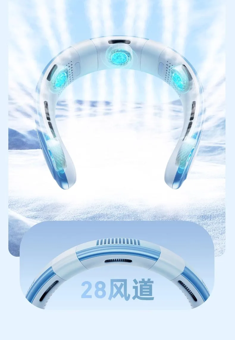 Portable Neck Fan 10000mAh Rechargeable Fan Mini 3-Speeds La - AIXIVO product image