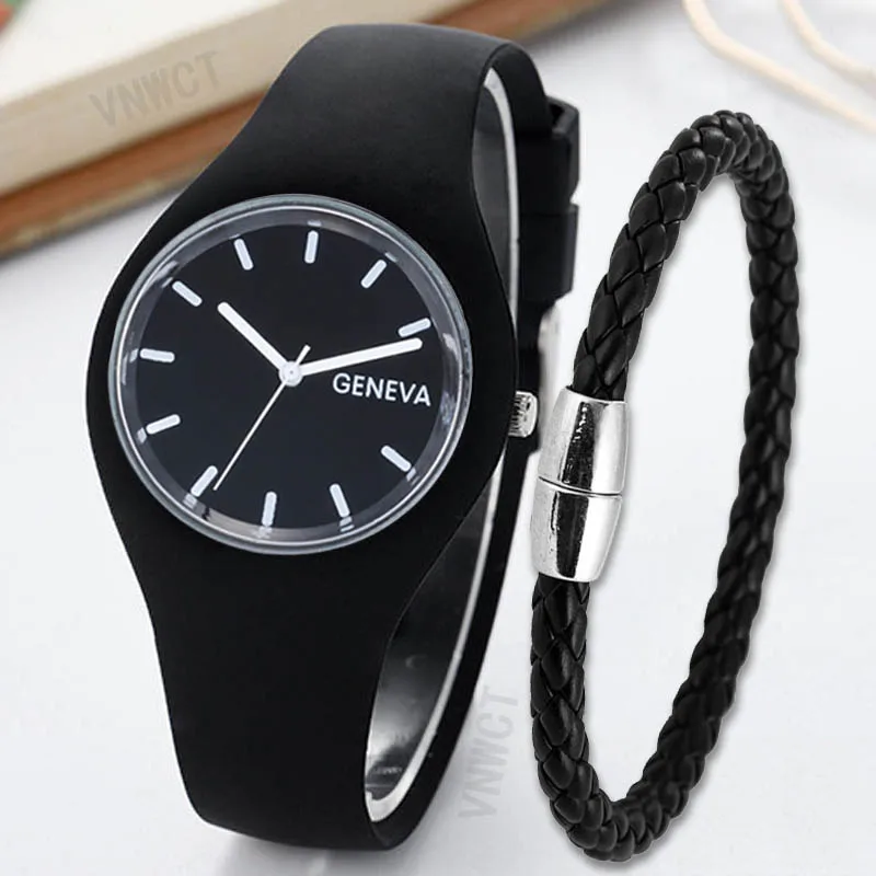 

Women Watches Bracelet Cream Fashion Womne Watch Silicone Strap Leisure Simple Watch Geneva Wristwatch Male Jelly Watch