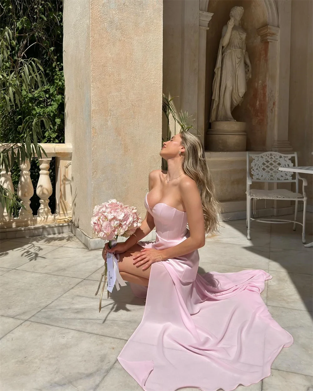 Cathy Pink Sweetheart Neck A-Line Prom Dress Side High Split Lace-Up  vestidos de noiva Customized Floor-length Formal Evening - AliExpress 320