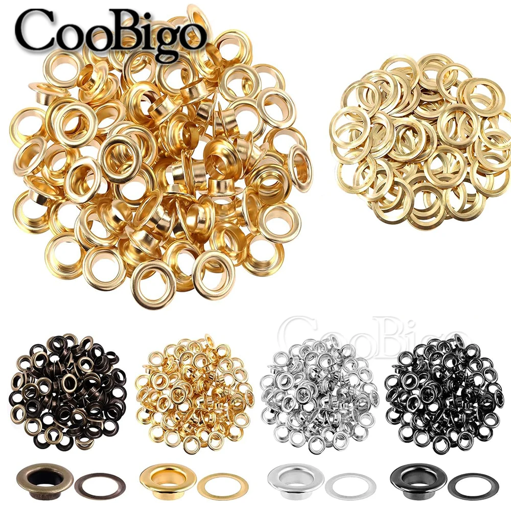 5mm Metal Eyelets Grommet Ring With Washer Leathercraft Scrapbooking Shoes Clothing Belt Hat Bag Tags DIY Accessories 100pcs eyelet grommet ring kit eyelet grommet ring grommet eyelet kit screw back eyelets