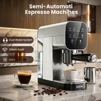 Machine à café expresso semi-automatique Patbrela 20 bars, système d'eau double, machine à café froid véritable avec porte-filtre 4-en-1, machine à expresso professionnelle 2