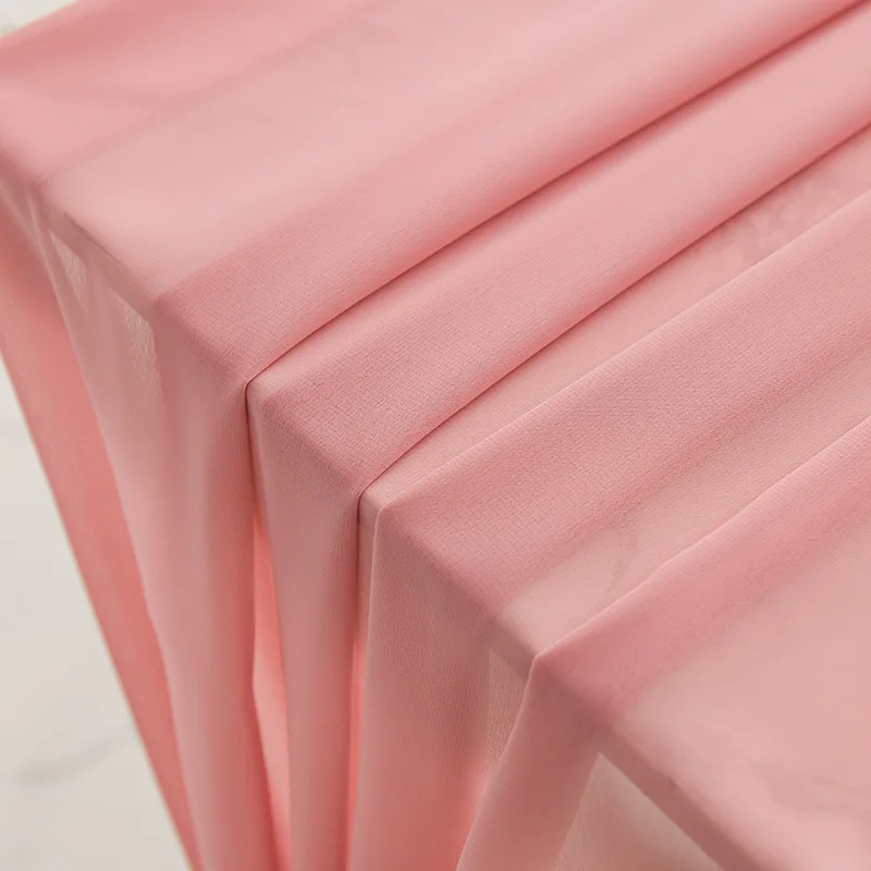 Chiffon Table Runner Solid Colorful Luxury Rustic Boho Droop For Wedding Easter Decoration Baby Shower Valentine Home Decorate