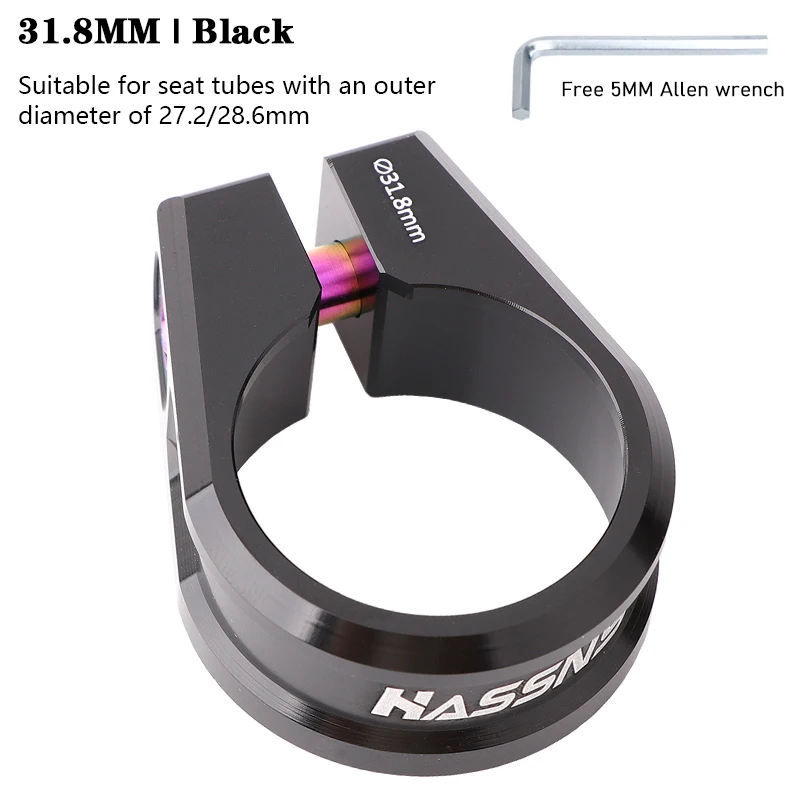 HASSNS Bicycle Seatpost Clamp Saddle Blocking 31.8/34.9/38.5MM
