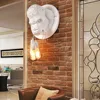 WALL MOUNTED GORILLA HEAD LIGHT Retro Led E27 Wall Light Home Loft Bedroom Bedside Home Decorative Wall Light 4