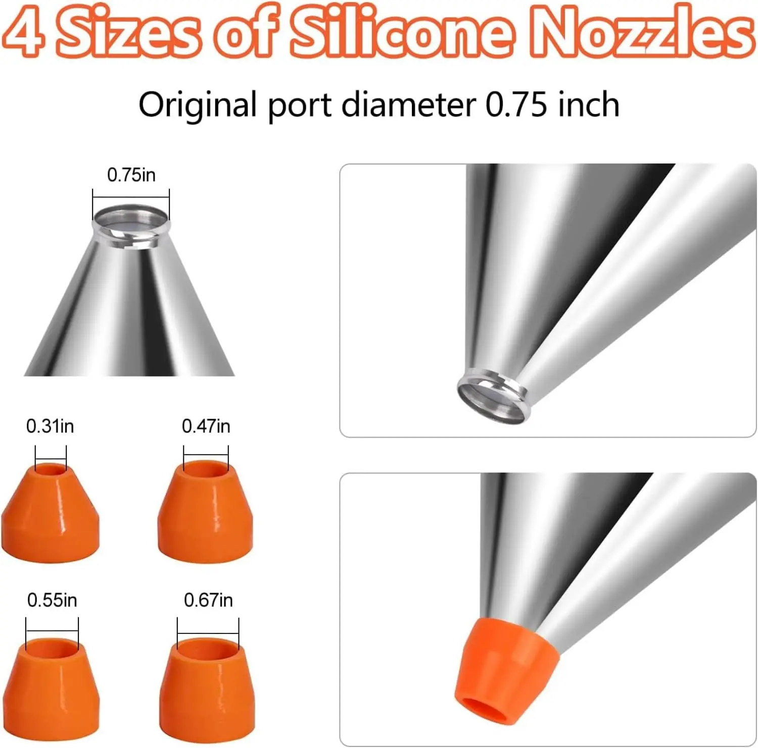 Pancake Batter Dispenser with 4 Nozzles Multi-Caliber Stainless Steel Funnel Cake Dispenser with Stand Great for Baked Goods: 3 - 5 Days Free Delivery Only UK