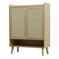 KOMHTOM Natural Rattan Shoe chest of drawers