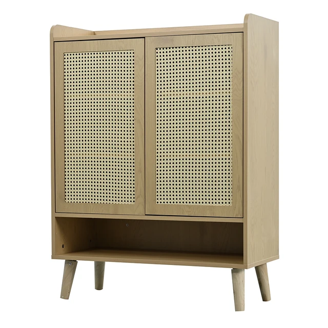 KOMHTOM Natural Rattan Shoe chest of drawers