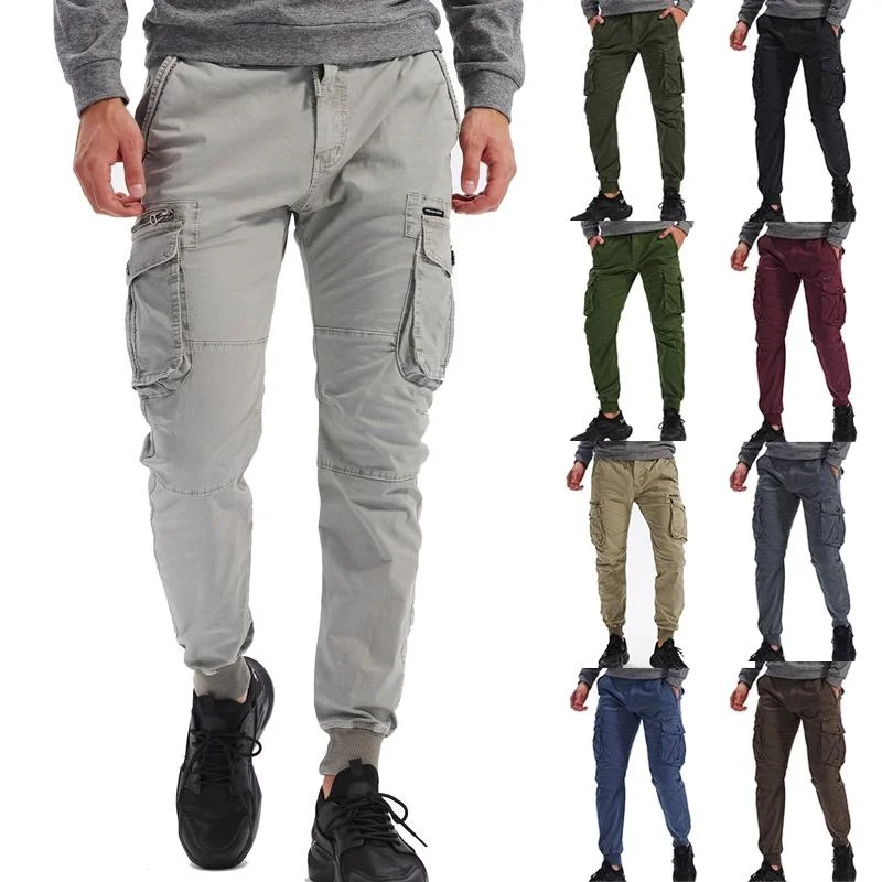 2024 Mens Military Tactical Pants Mens Multi Pockets Cargo Pants Combat Hiking Work Pants 9 Colors