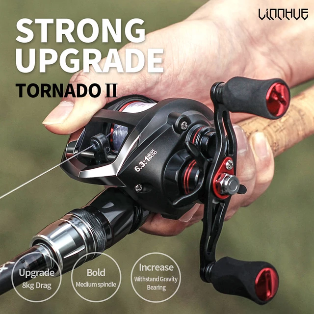 LINNHUE Baitcasting Reel 12+1BB 7.0:1 High Speed Carbon 5.5KG Drag