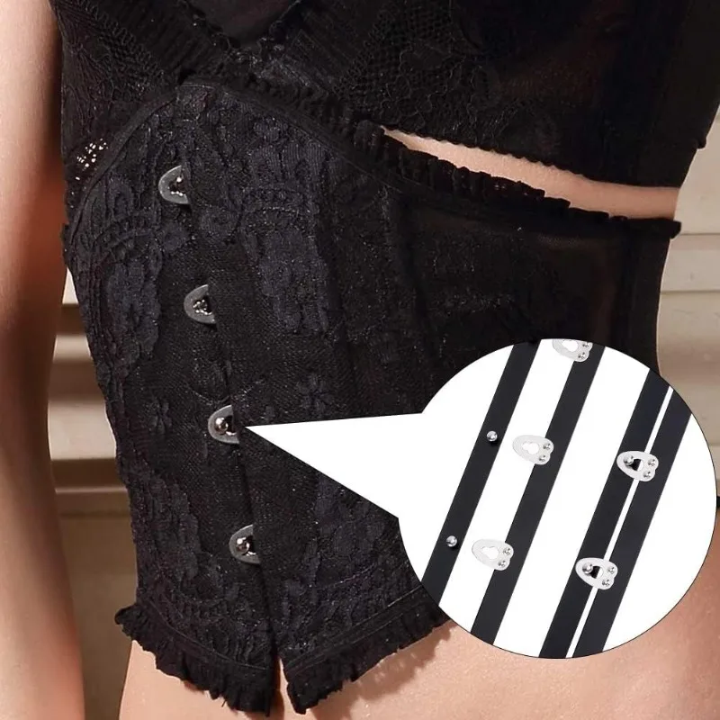 6 Pairs 201 Stainless Steel Corset Busk 9inch Black Spring Corset Busks 4 Hook & Eye Closure for Sewing sewing tools craft supplies plastic corset bone