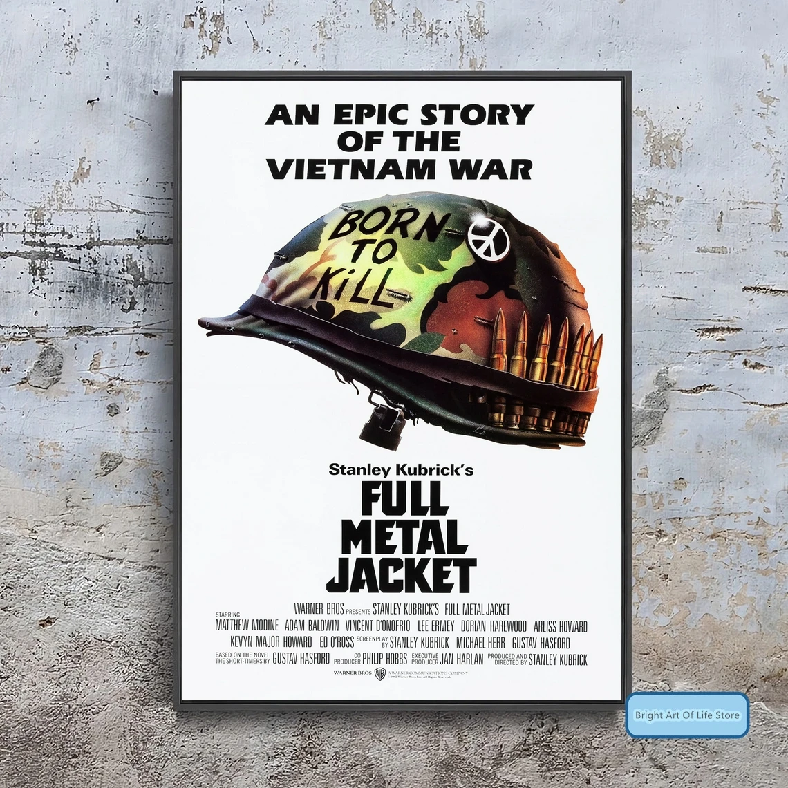 

Full Metal Jacket (1987) Movie Poster Cover Photo Canvas Print Wall Art Home Decor (Unframed)