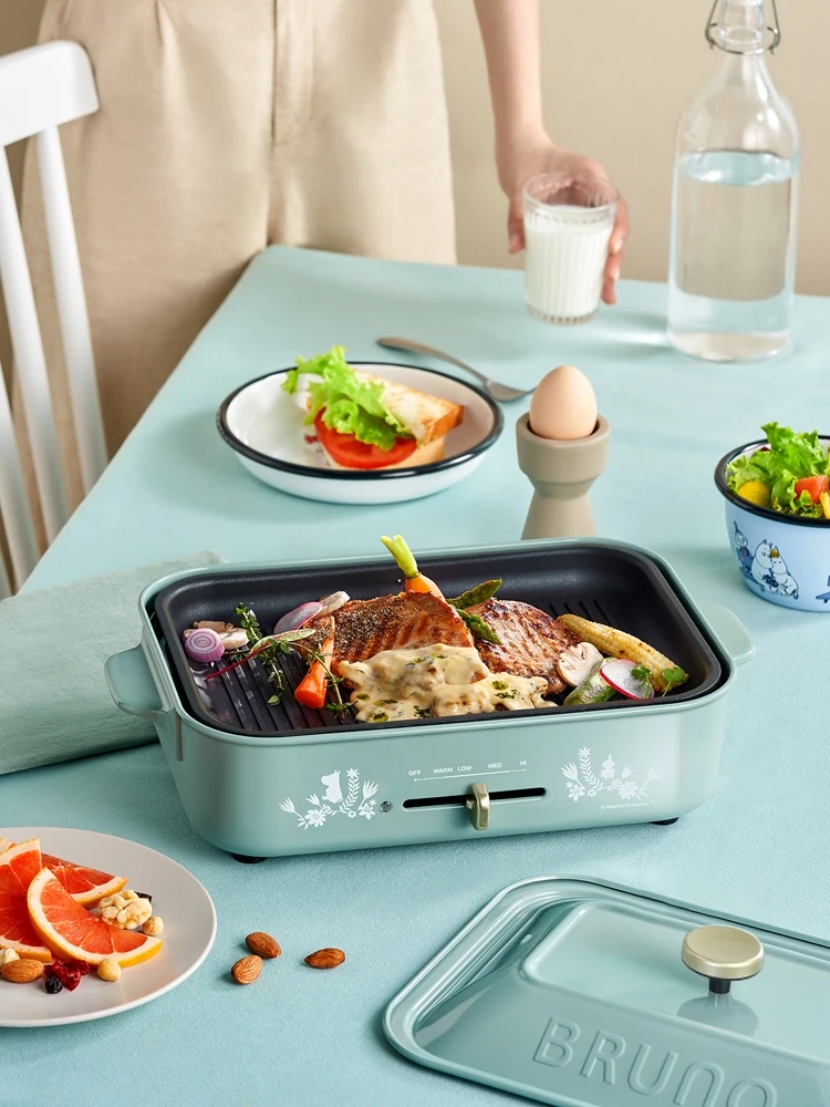 Multifunctional barbecue pot cooking pot Moomin electric hot pot household electric cooker online celebrity small pot. 5