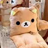 Cute Rilakkuma Thick Bench Cushion Rocker Chair Cotton Cushion Solid Color Soft Thicken Outdoor Garden Reclining Chair Cushions 4