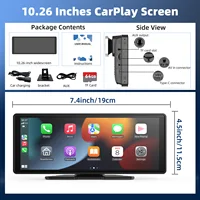Portable Wireless Carplay Car Stereo, 10.26" inch HD Touchscreen for Car with CarPlay & Android Auto with Mirror Link/Backup Cam - Image 2