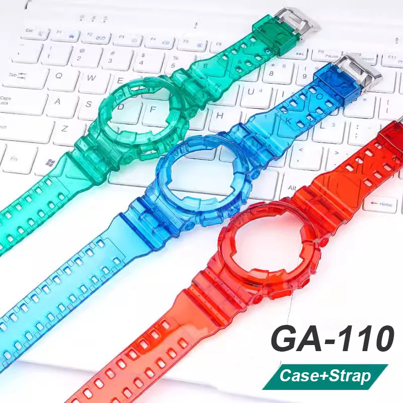 Transparent Silicone Watch Band Bracelet with Protective Case