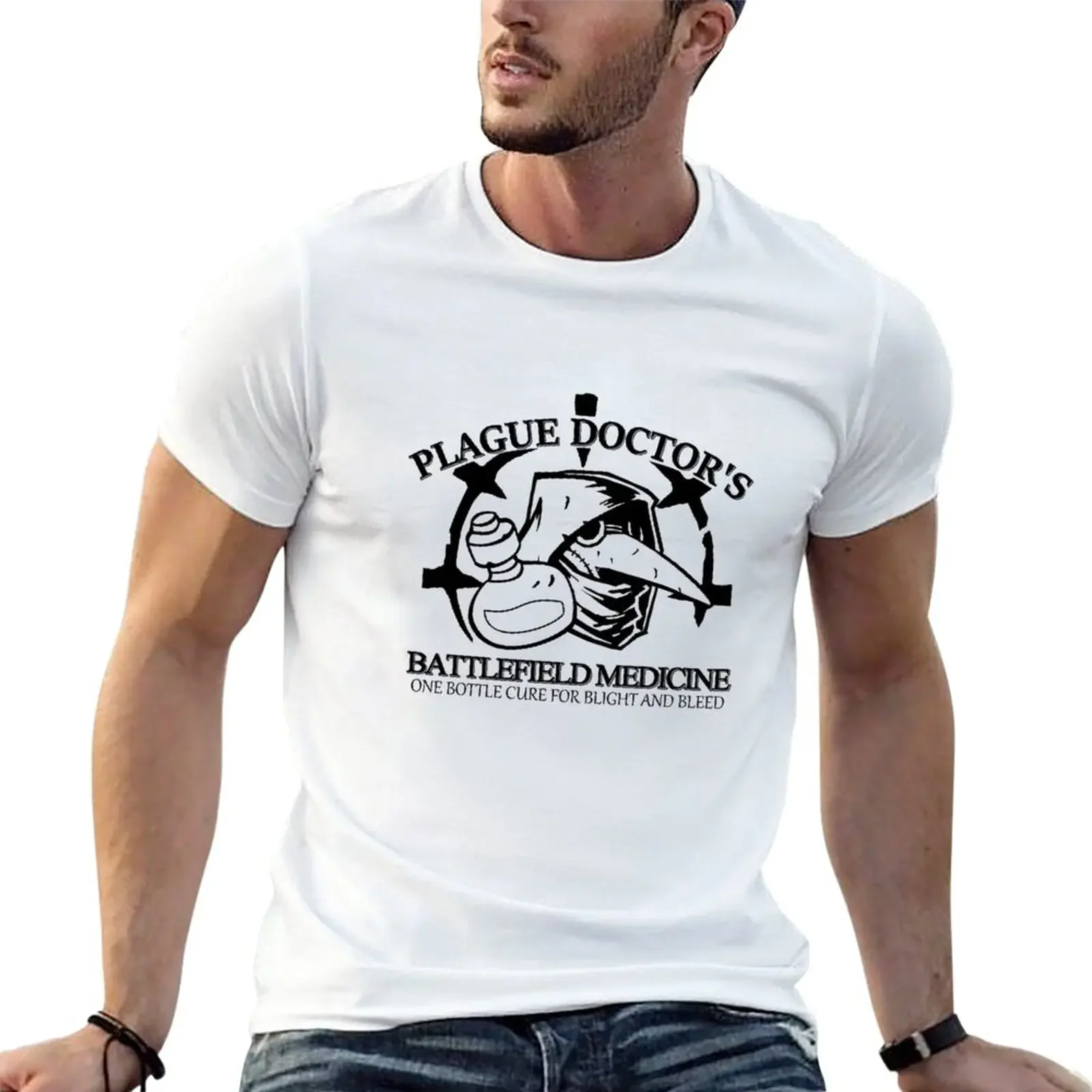 

Plague Doctor's Battlefield Medicine T-Shirt oversizeds for a boy customizeds t shirts for men cotton