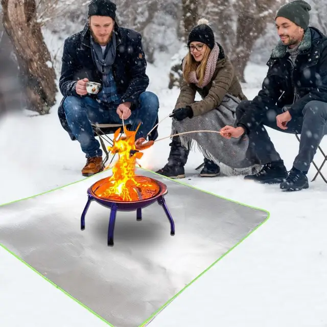 Új Tűzálló Grill Szőnyeg Tűz Pit Kültéri Teraszos Fa Égő Gáztűzhelyi Pad Fedélzet Fű Bbq Terasz Pázsit - Image 2