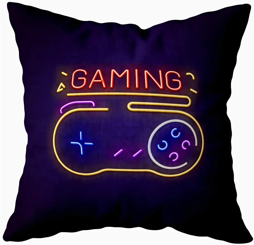 Video Game Party Cushion Cover Colorful Keyboard Pillow Case For Gamer Player Home E-sports Hotel Decor Throw Pillowcase 45X45CM