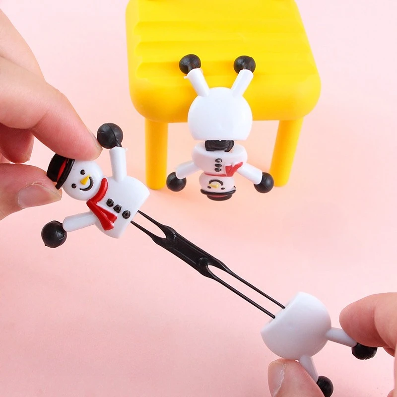 50-5Pcs Cute Snowman Christmas Sticky Wall Poseable Stretchy Toys 2026 New Year Gift Kids Birthday Party Favors Pinata Fillers