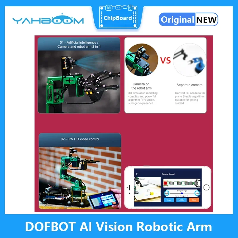 Yahboom DOFBOT AI  κ , RaspberryPi 4B  ROS ̽ α׷, ü ν з ŰƮ, CE ROHS