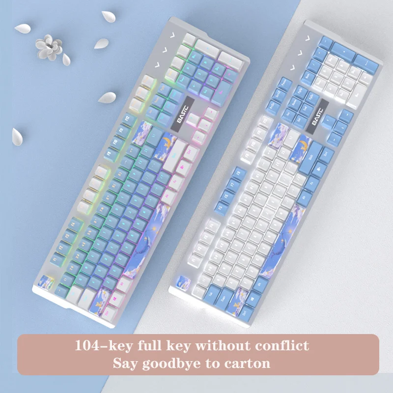 Teclado Mecânico Gamer BASIC Teclas temáticas, Sublimação PBT, 104 teclas - ROLKO tech
