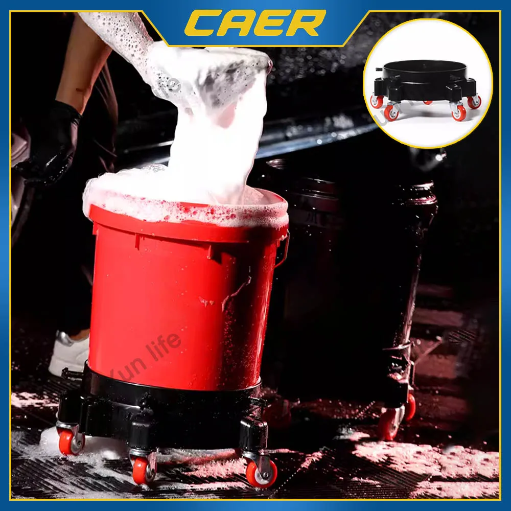 탈착식 롤링 버킷 돌리, 360 도 회전 회전 캐스터, 자동차 미용 도구, 헤비 듀티 자동 세척 트레이 거치대, 바퀴 5 개 