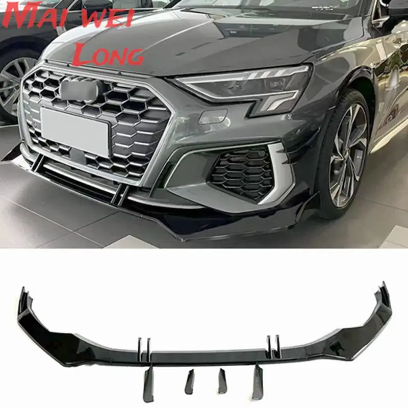 

Сплиттер из АБС-пластика для переднего бампера, спойлера, диффузора для Audi A3 A4 A5 S-line, Стайлинг автомобиля, 3 шт., 2021 +