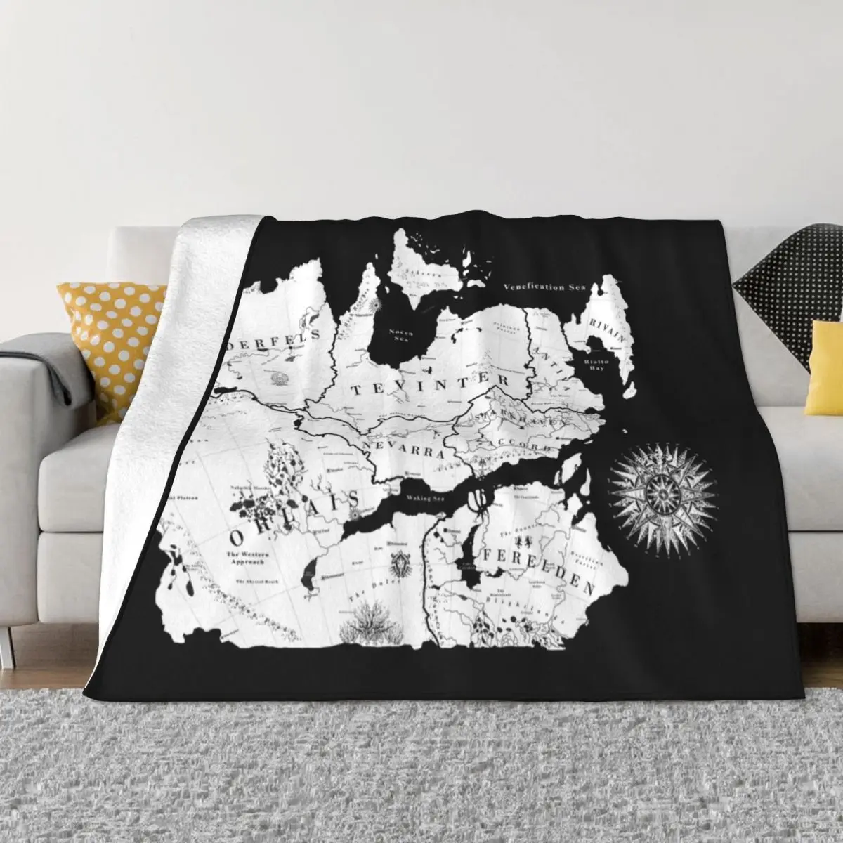Thedas Map Throw 담요, 가장 부드러운 모피 담요