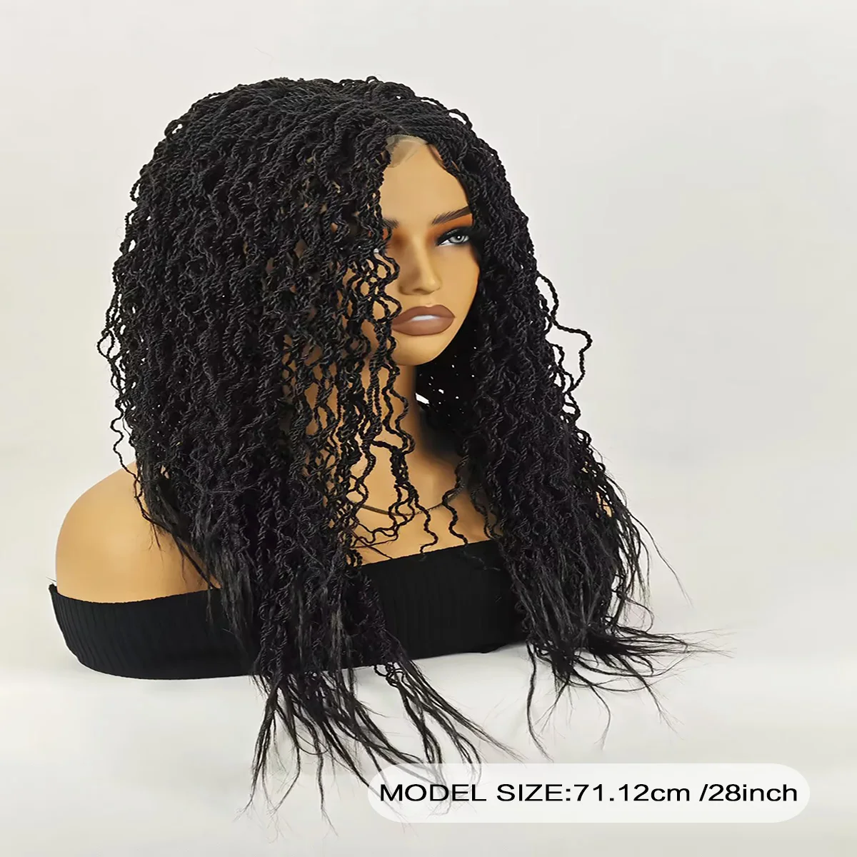 28 Inch Deep Lace Part Beige Wig Hand Woven Wig. More Natural Thin Lightweight Synthetic Hand-Weaved Wig for Black Women
