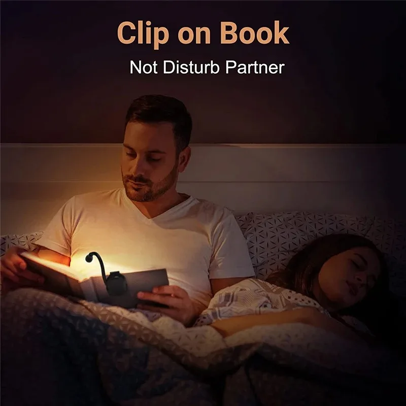 1-2Pcs Portable LED Book Lights USB Rechargeable Eye Protection Night Light Mini 360&deg;Clip-On Desk Reading Lamp Travel Bedroom led light night light mini night light book light mini led light led desk lamp desk lamp