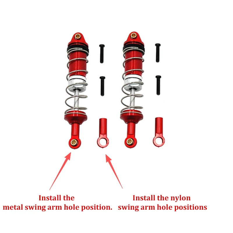 4pcs Metal Upgrade Spring Shock Absorbers for High-Speed 1:16 RC Car