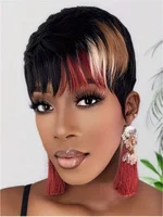 Bandeau perruque crépus droite 26 pouces crépus droite bandeau perruque cheveux humains sans colle perruques de cheveux humains fabriqués à la Machine synthétique 1