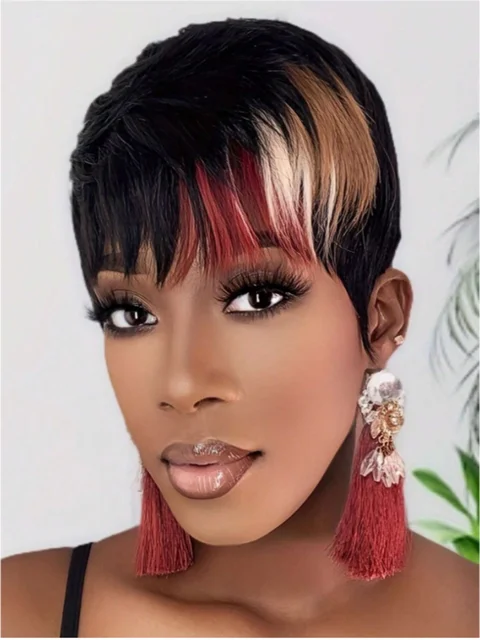 Bandeau perruque crépus droite 26 pouces crépus droite bandeau perruque cheveux humains sans colle perruques de cheveux humains fabriqués à la Machine synthétique 1