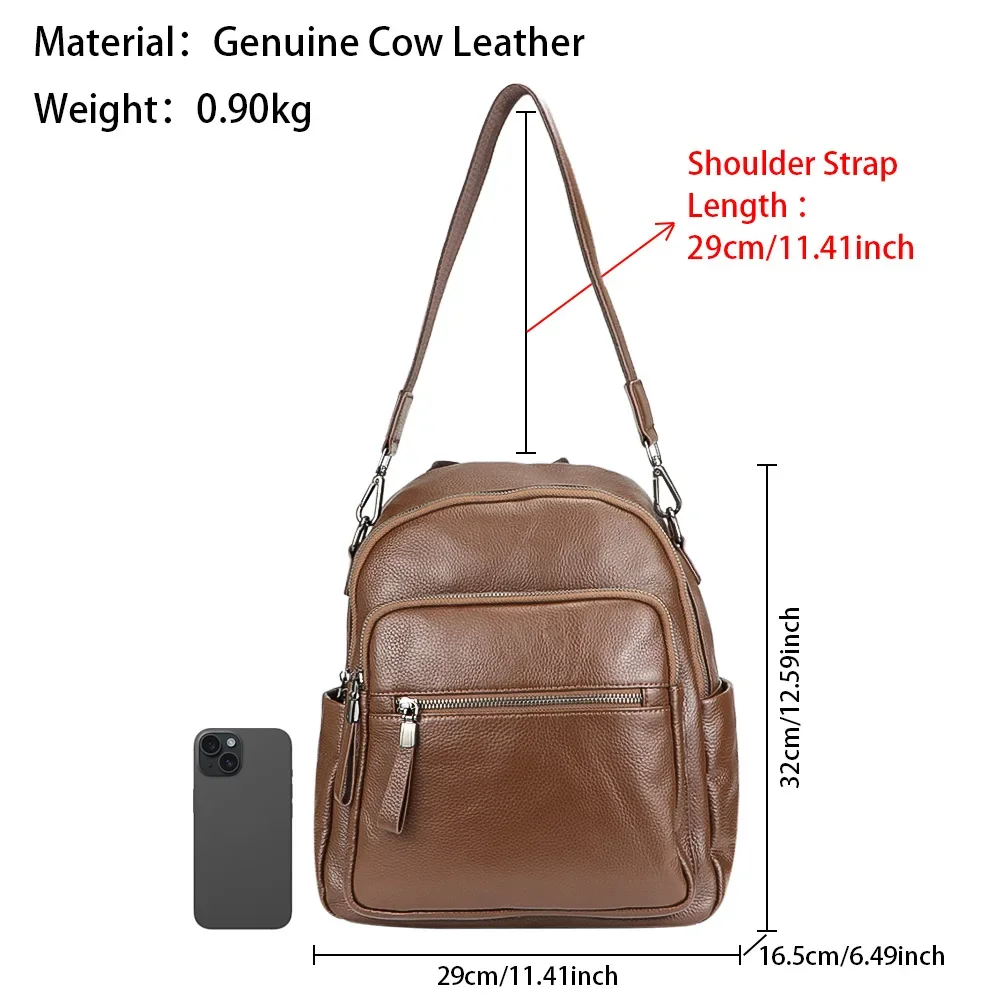 URBAN MASTER New Luxury Genuine Leather Women's Backpacks, Large Capacity Shoulder Bag, Fashion Daypack Purse For Daily Use 1585
