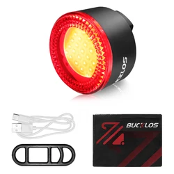 BUCKLOS USB Rechargeable Bicycle Safety Light Set - LED Front and Rear Cycling Lamps (400mAh - Red - COB)