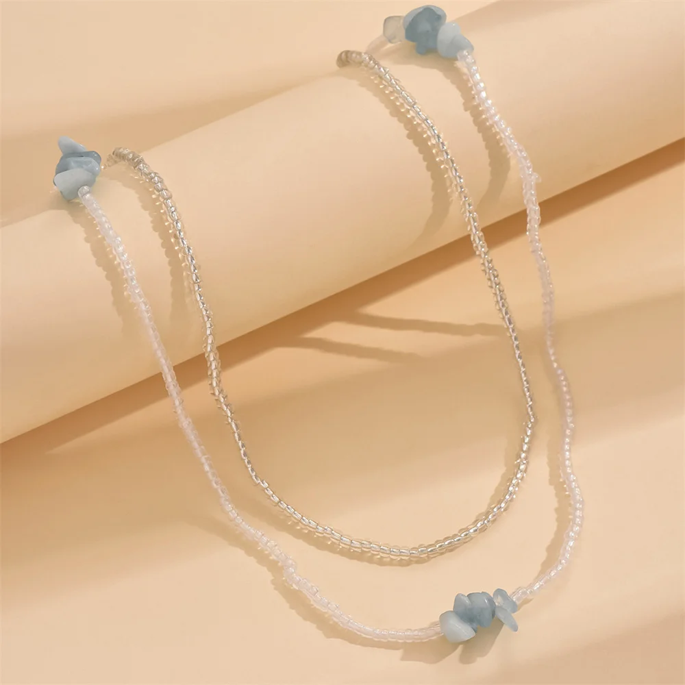 White Round Beads Irregular Small Stone Anklets For Women Versatile Foot Chain Ankle Bracelet Beach Jewelry Summer Accessories