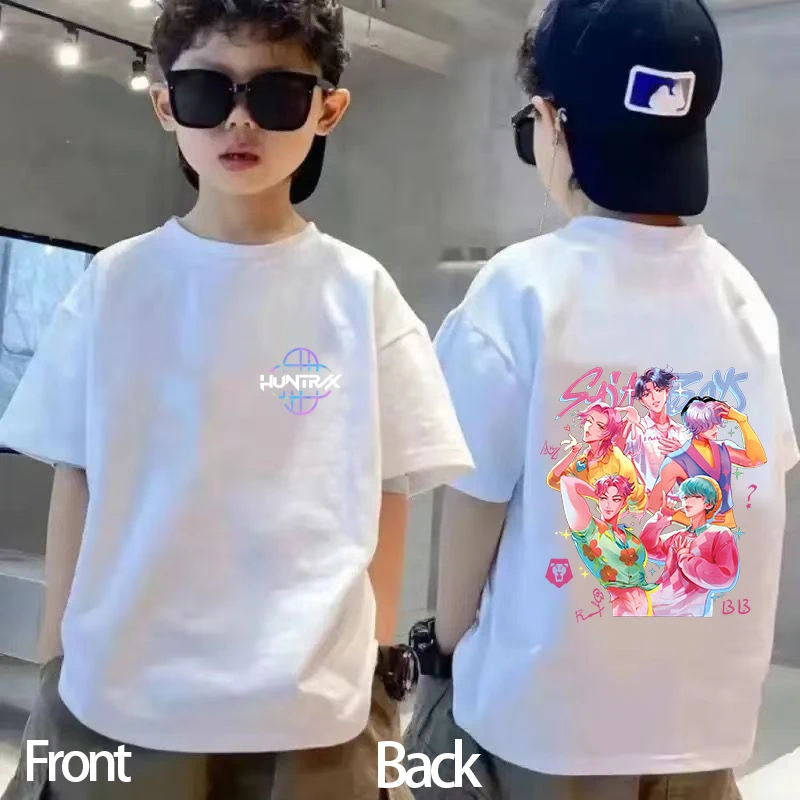 New 2025 Korean Wave Demon Hunter Printed Fashion Casual Round Neck Cartoon Girl And Boy Cotton T-shirt 5