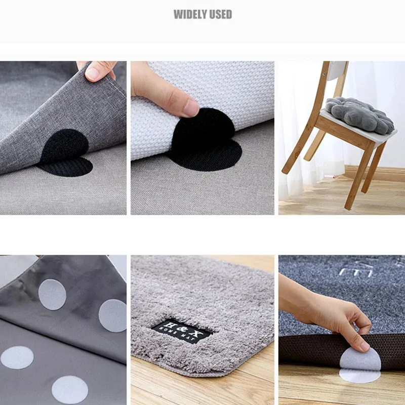 10/40pairs Strong Self Adhesive Fastener Hook and Loop Tape Sticky Dots Adhesivo Redondo Glue Tape Bed Sofa Mat Carpet Sticker