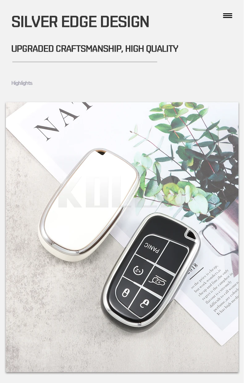 TPU Car Remote Key Case Cover Shell per Jeep Renegade Grand Cherokee per Dodge Ram 1500 Journey Charger Challenger Fiat Durango - S610909057131444cad2426f89f3daed0O