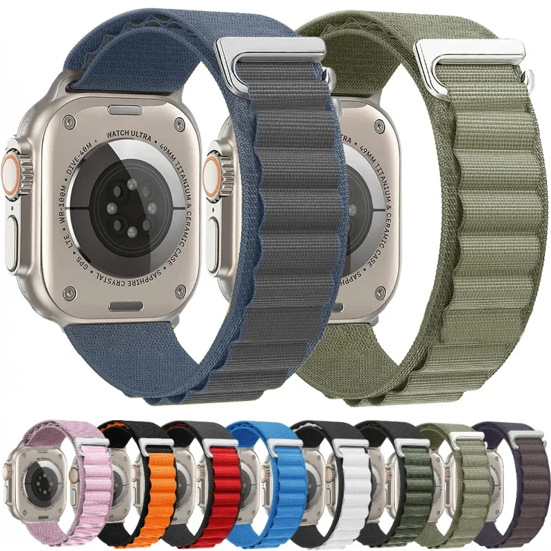 Alpine loop strap For Apple Watch Ultra 2 Band 49mm Series 10 9 8 7 46mm 42mm 45mm 41mm Nylon Bracelet iWatch 6 5 4 SE 44mm 40mm