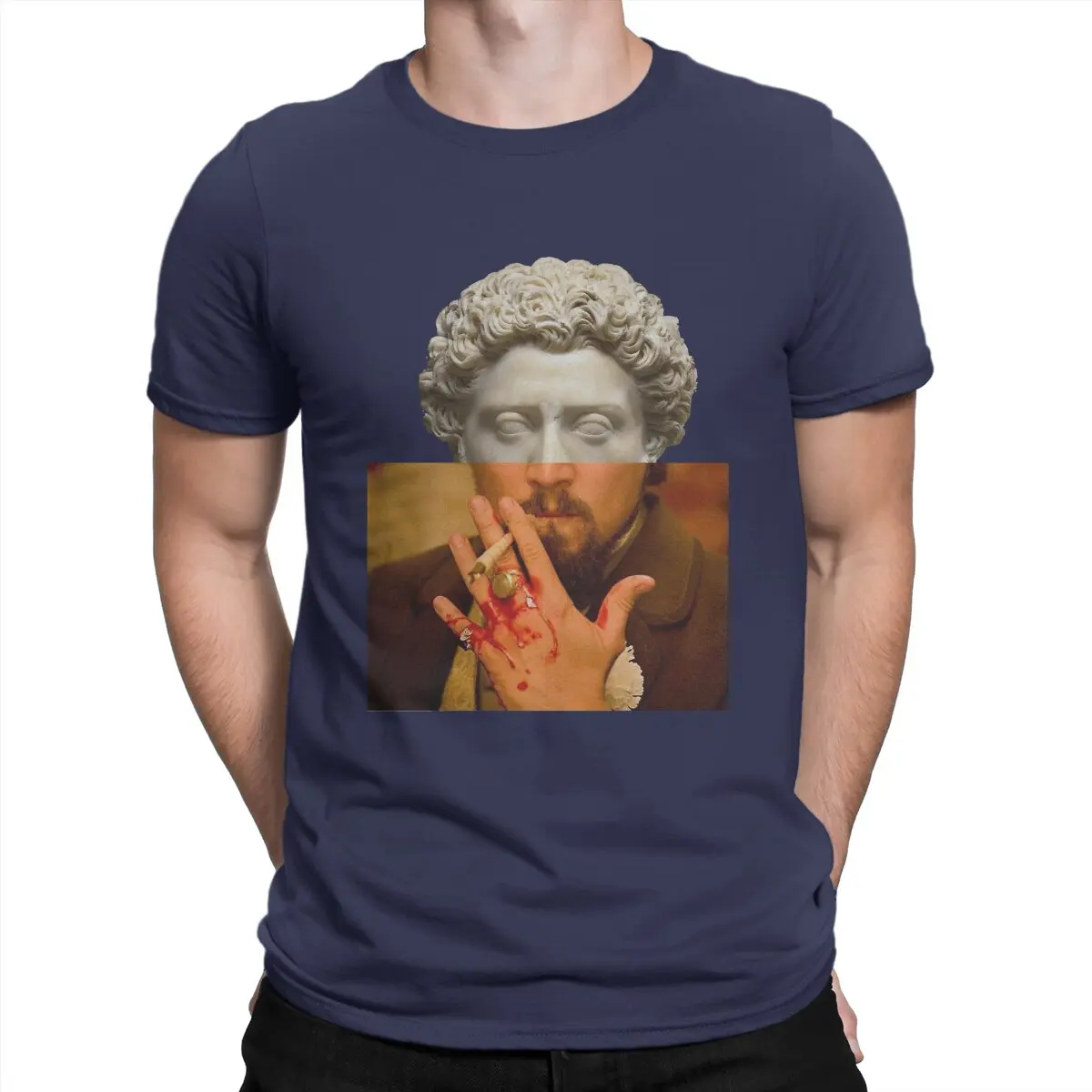 thumbnail image 1 of Camiseta de Leonardo DiCaprio (Django Desencadenado) y Marco Aurelio para hombre, ingeniosa camiseta de rompecabezas, divertida camiseta de manga corta con cuello redondo., 1 of 7