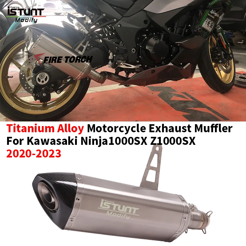 

Slip On For Kawasaki Ninja 1000SX Z1000SX 2020 - 2023 Motorcycle Exhaust Modify Escape Titanium Alloy Muffler With Mid Link Pipe