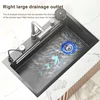 Waterfall Sink Large Single Slot 304 Stainless Steel Kitchen Sink Embossed Washbasin Under The Basin Installation For Kitchen 3