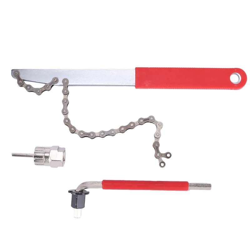 Bike Cassette Removal Tool with Chain whip and Auxiliary Wrench Bicycle Sprocket Removal Tools