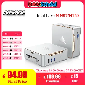 ACEMAGIC Essenx E2 Mini PC 12° Twin Lake N150/N97 Mini PC (fino a 3,6GHz) M.2 SSD Micro PC Supporto DP 4K Triplo Display Per Ufficio 1