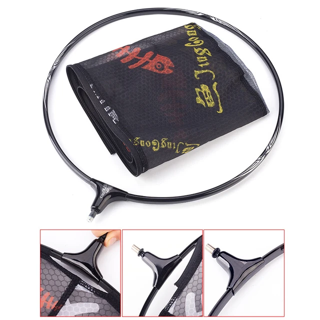 Five Sizes Fishing Net Head Anti-hook Outdoor Hand Net Ultra Light Aluminium Alloy Solid Deepening Net Fishing Tool Accessories 6